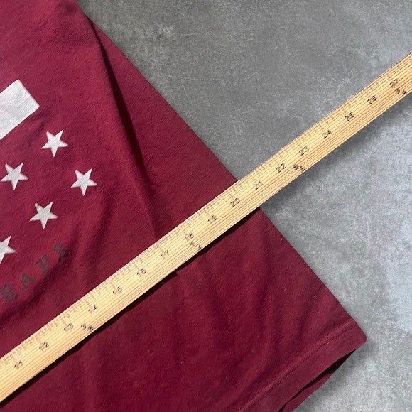 Famous Stars and Straps T Shirt Mens Large Burgundy Flag Graphic Print Tee - Picture 5 of 5